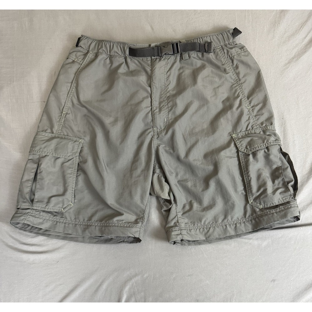 REI Co-op Sahara Cargo Hiking Shorts Men's Large Gray Nylon Outdoor UPF50 Belted